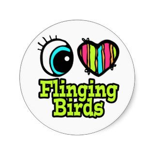 Bright Eye Heart I Love Flinging Birds Sticker