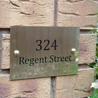 personalised brass house sign by nutmeg signs