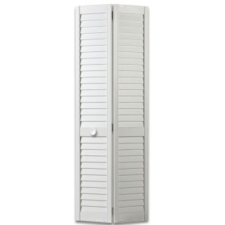 ReliaBilt Plantation Louvered Solid Core Pine Bifold Closet Door (Common 80 in x 24 in; Actual 79 in x 24 in)