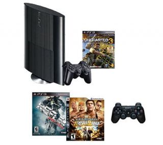 Sony PS3 250GB Uncharted System w/2 Add. Games& Controller —