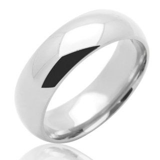 14K White Gold 6mm Comfort Fit Plain Wedding Band for Men & Women (Size 5 to 12) Jewelry