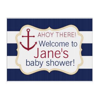 Nautical Ahoy There Baby Shower Yard Sign