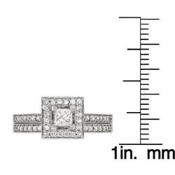 14k White Gold 1/2ct TDW Diamond Bridal Halo Ring Set (H I, I1) Bridal Sets