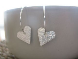 silver heart hoop earrings by lucy kemp jewellery