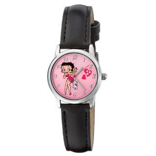 Armitron Women's 9100021 Betty Boop and Dog Silver Tone Black Strap Character Analog Watch Watches