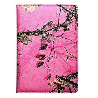 Apple iPad Mini Pink Real Camo Camouflage Mossy Tree PU Leather 360 rotating Smart Case Cover with Closing band Computers & Accessories