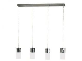 Kenroy Home 80504CH Cylinder Four Light island Light with 4 Inch White Opal Glass Shades   Ceiling Pendant Fixtures  