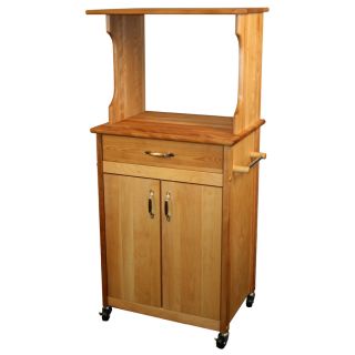 Catskill Craftsmen 25.125 in L x 17 in W x 53 in H Natural Kitchen Island with Casters