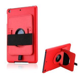 Red 360 Degree Rotating PU Leather PC Back Cover Handheld Belt for iPad Mini by GEARONIC Computers & Accessories