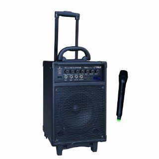 PYLE PRO PWMA430U 300 Watt Wireless Rechargeable Portable PA System With FM/USB/SD with Handheld Microphone Musical Instruments