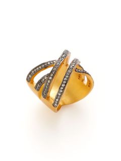 Pave CZ Criss Cross Ring by Kevia