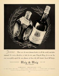 1934 Ad Haig and Haig Scots Whiskey Somerset Importers   Original Print Ad  