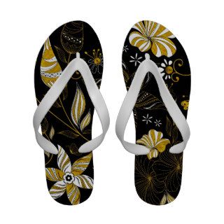 Cute vintage black golden floral background sandals