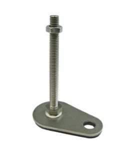 J.W. Winco 440.6 60 1/2 13 150 GV Series GN 440.6 Stainless Steel Leveling Feet with Fixing Lug and Black Rubber Pad, Inch Size, 2.36" Base Diameter, 1/2 13 Thread Size, 5.91" Thread Length Vibration Damping Mounts
