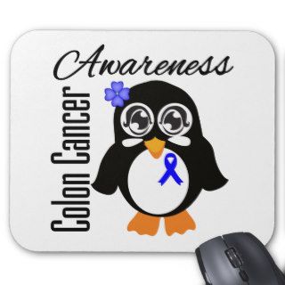 Colon Cancer Awareness Penguin Mouse Pads