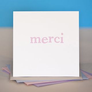 single or pack of 'merci' thank you notecards by belle photo ltd