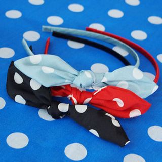 spotty bow knot alice band by rockahula kids