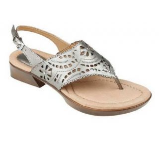 Earth Clove Leather Thong Sandals w/Cut outDetail —