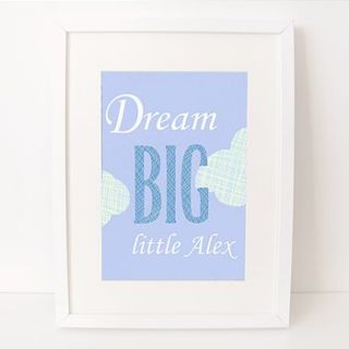 personalised 'dream big' print by candidate