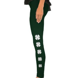 Green St Patricks Day legging with Irish shamrocks