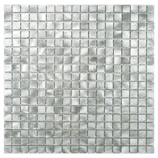 SomerTile Alumini 11.875x11.875 Mini Palladium Brushed Aluminum Mosaic Wall Tile (Pack of 10) Wall Tiles