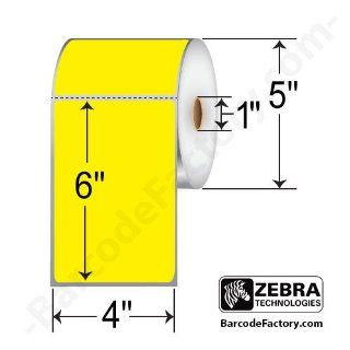 (10010035) Zebra 4x6 Z Perform 2000D Direct Thermal Label Floodcoated Yellow [1" Core, 5" OD, 430/Roll, 6 Rolls/Case] Computers & Accessories