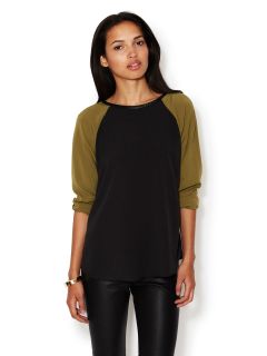 Sandy Blouse with Faux Leather Trim by Walter