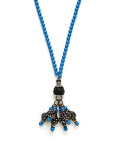 Clay Bead & Crystal Pendant Necklace by Tova