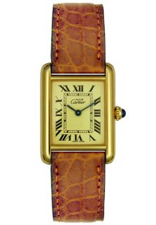 Cartier W1017354  Watches,Womens Must de Cartier Tank Vermeil, Luxury Cartier Quartz Watches