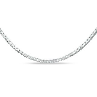 14K White Gold 0.7mm Adjustable Box Chain Necklace   22   Zales