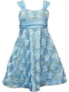 Rare Editions Girls 7 16 Turquoise Soutach Dress, Turquoise/Lime, 10 Clothing