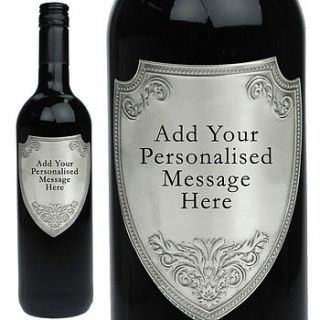 personalised french claret with pewter label by giftsonline4u