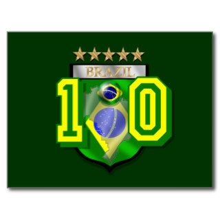 Brazil 10 Brasil number 10 soccer futebol gifts Postcard