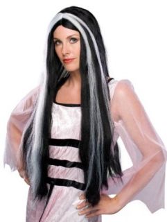 Rubie's Costume 28 Inch Streaked Vampiress Wig, Black/White, One Size Clothing