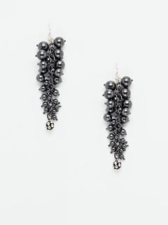 Black Pearl & Skull Mismatched Earrings by Tom Binns