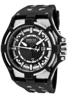 Invicta 0627  Watches,Mens Reserve Akula GMT Black Dial Black Polyurethane, Casual Invicta Quartz Watches