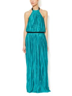 Pleated Halter Maxi Dress by Love Moschino
