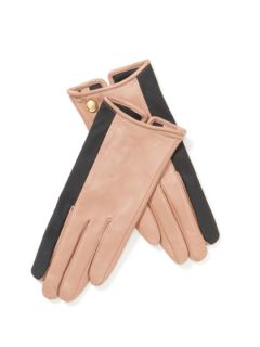 Colorblock Leather Shortie Gloves by Vince Camuto