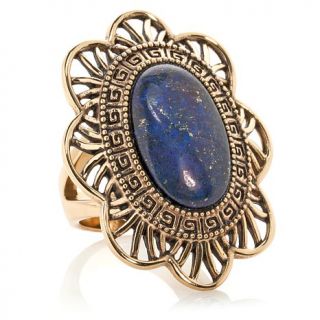 Studio Barse Blue Lapis Bronze "Petal" Ring
