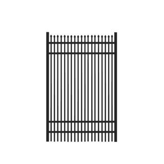 FREEDOM Black Aluminum Fence Gate (Common 72 in x 48 in; Actual 73 in x 48.50 in)