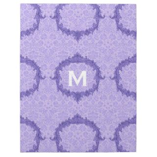 Add Your Monogram Vintage Purple Damask Gift Item Puzzle