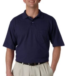 Jerzees 5.6 oz., 50/50 Jersey Pocket Polo with SpotShield?   WHITE   S 5.6 oz., Clothing