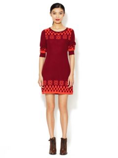 Check and Snowflake Sweater Dress by Anna Sui