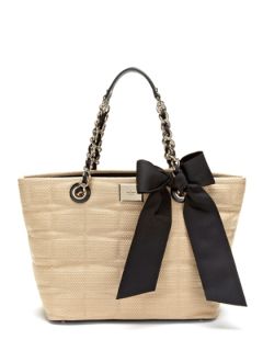 Signature Spade Straw Small Coal Tote by kate spade new york