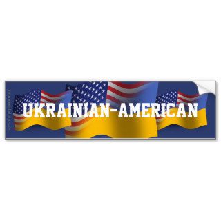 Ukrainian American Waving Flag Bumper Sticker