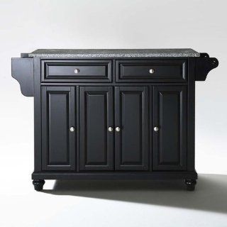 Crosley Furniture Cambridge Solid Granite Top Kitchen Island in Black Finish Home & Kitchen
