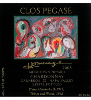 2008 Clos Pegase Chardonnay Hommage Artist Series Reserve Mitsuko's Vineyard Carneros   Napa Valley 750 mL Wine