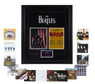 The Beatles 1964 U.S. Tour Poster Framed w/14 Acetate Card Set —