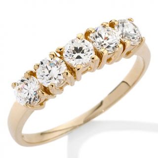 Absolute 14K Gold Round 5 Stone Prong Set Ring, 4mm   1.25ct