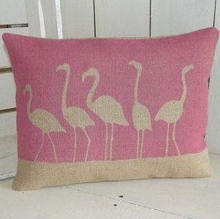 ' flamboyance of flamingos ' cushion by rustic country crafts